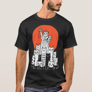 Kat in New York, NYC, Amerika, VS, Patriot, Manha T-shirt
