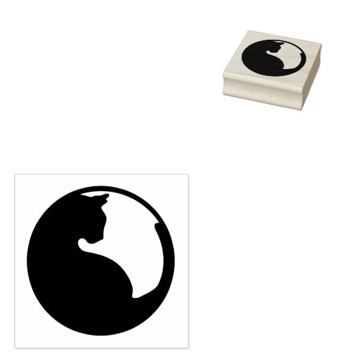 Kat in omloop Rubberstempel (Gestempeld)