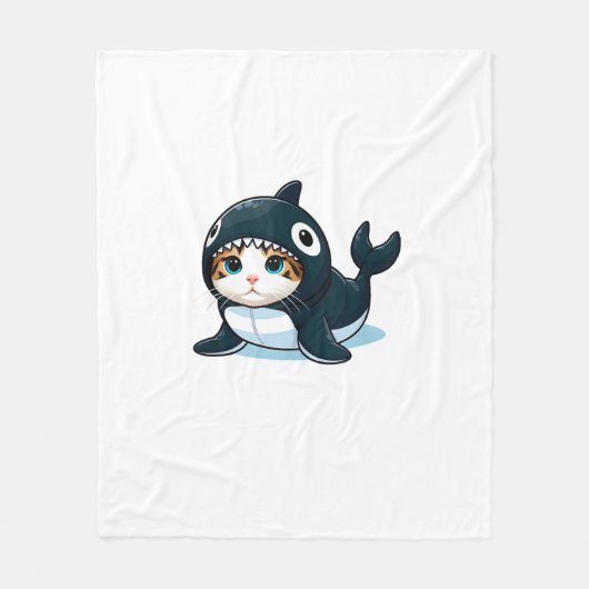 Kat in Orka Kostuum Tank Top Fleece Deken (Voorkant)