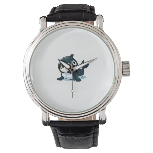 Kat in Orka Kostuum Tank Top Horloge (Voorkant)