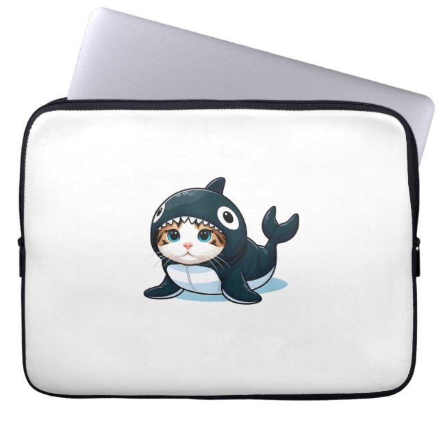 Kat in Orka Kostuum Tank Top Laptop Sleeve (Voorkant)