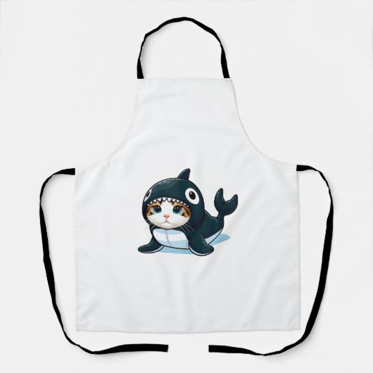 Kat in Orka Kostuum Tank Top Schort (Voorkant)