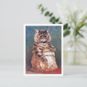 Kat in papiertas, Louis Wain Briefkaart (Staand voorkant)