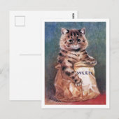 Kat in papiertas, Louis Wain Briefkaart (Voorkant / Achterkant)