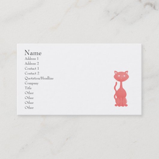 Kat in Parijs Visitekaartje (Voorkant)