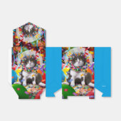 Kat in partijkloon bedankdoosjes (Uitgevouwen)