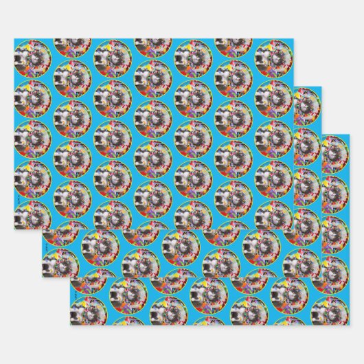 Kat in partijkloon inpakpapier vel (Set)