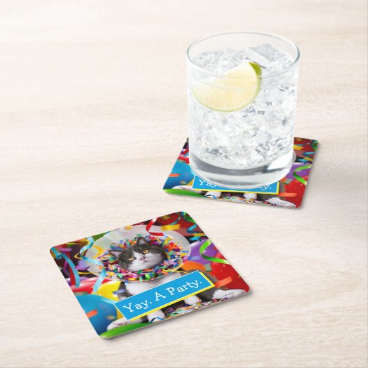 Kat in partijkloon kartonnen onderzetters (Insitu)