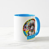 Kat in partijkloon mok (Voorkant rechts)