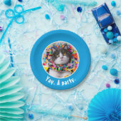 Kat in partijkloon papieren bordje (Feest)