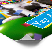 Kat in partijkloon poster (Hoek)