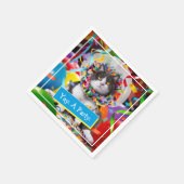 Kat in partijkloon servet (Hoek)