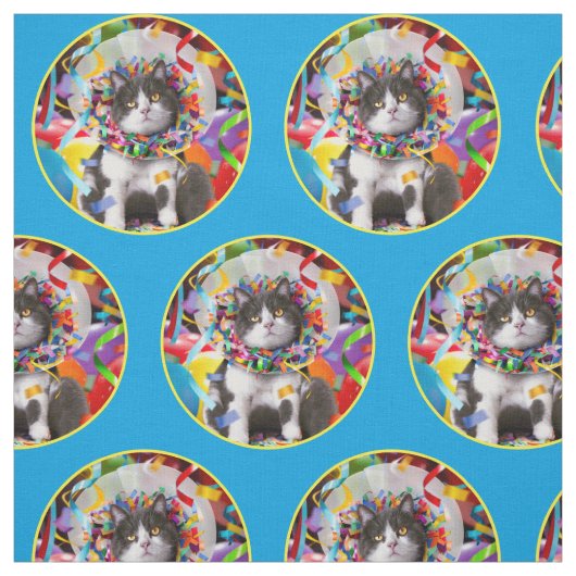 Kat in partijkloon stof (Swatch)