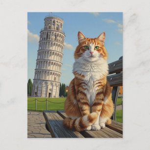 Kat in Pisa Italië Briefkaart