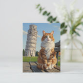 Kat in Pisa Italië Briefkaart (Staand voorkant)