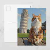 Kat in Pisa Italië Briefkaart (Voorkant / Achterkant)