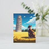 Kat in Pisa Italië Briefkaart (Staand voorkant)