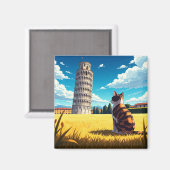 Kat in Pisa Italië Magneet (Voorkant / Achterkant)