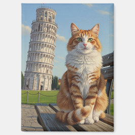 Kat in Pisa Italië Magneet
