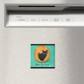 Kat in pomkin 2-inch Square Magnet (Insitu (Vaatwasser))