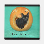 Kat in pomkin 2-inch Square Magnet (Voorkant)