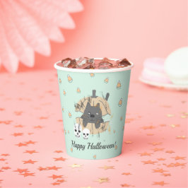 Kat in pompoen Candy Corn Kinder Halloween Papieren Bekers
