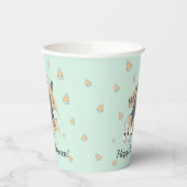 Kat in pompoen Candy Corn Kinder Halloween Papieren Bekers (Links)