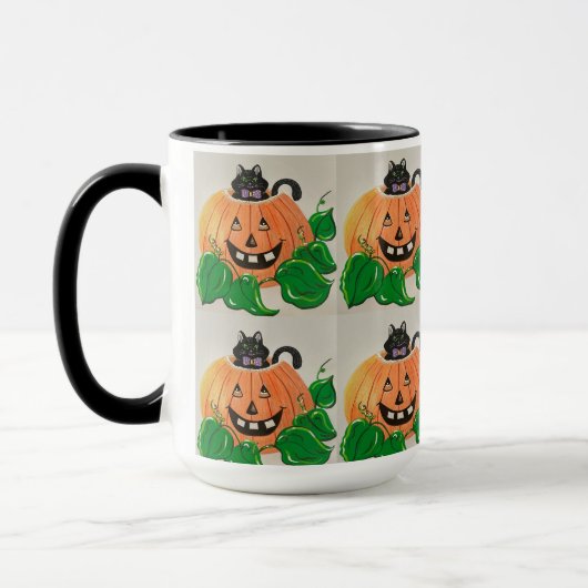 Kat in Pompoen Candy Jar Mok (Links)