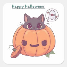 Kat in Pompoen Halloween Sticker 🎃🐱 | Lieve Spok