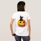 Kat in pompoen Halloween T-shirt (Achterkant volledig)