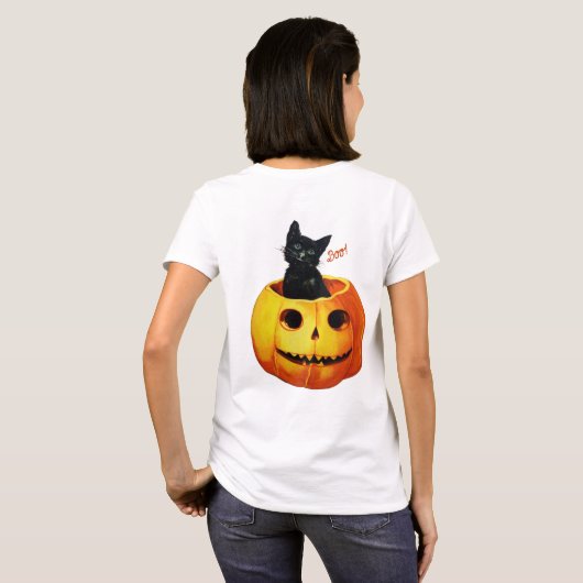 Kat in pompoen Halloween T-shirt (Achterkant volledig)