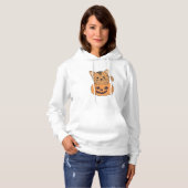 Kat in pompoen katten Halloween Hoodie (Voorkant volledig)