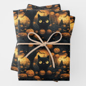 Kat in pompoen Patch Inpakpapier Vel (In situ)