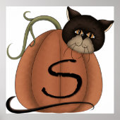 Kat in pompoen poster (Voorkant)