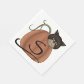 Kat in pompoen servet (Hoek)