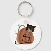 Kat in pompoen sleutelhanger (Achterkant)