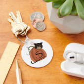 Kat in pompoen sleutelhanger