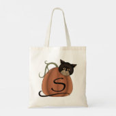 Kat in pompoen tote bag (Achterkant)
