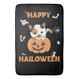 Kat in pompoen zoete katten gelukkig Halloween bad Badmat