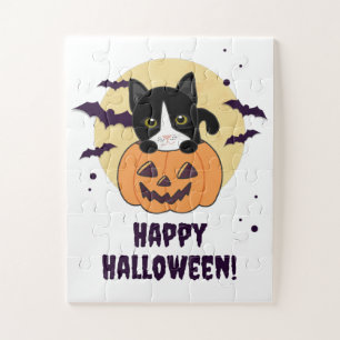 Kat In Pompoen Zoete Katten Gelukkige Halloween Ji Legpuzzel