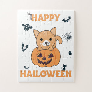 Kat In Pompoen Zoete Katten Gelukkige Halloween Ji Legpuzzel