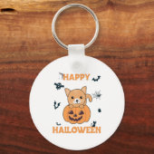 Kat in pompoen, zoete katten, Happy Halloween Sleutelhanger (Voorkant)