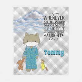 Kat in pyjama's fleece deken