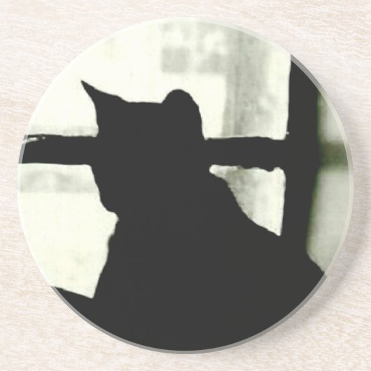 'Kat in Raam' Onderzetter (Voorkant)