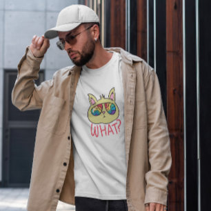Kat in regenboogzonnebrillen t-shirt
