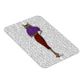 Kat in rode dress magneet (Rechterzijde)