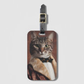 Kat in Roken Jas Bagagelabel (Voorkant (verticaal))