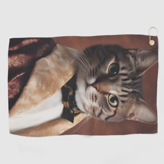 Kat in Roken Jas Golfhanddoek (Horizontaal)