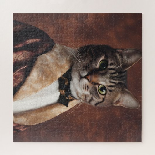 Kat in Roken Jas Legpuzzel (Horizontaal)