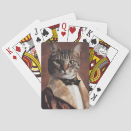 Kat in Roken Jas Pokerkaarten